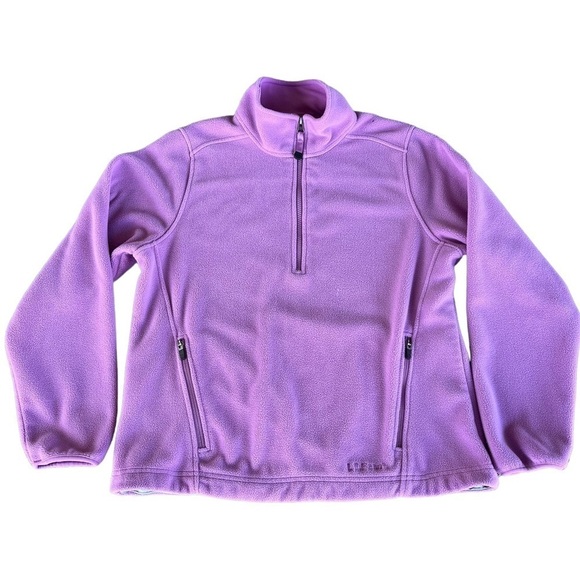 L.L. Bean 1/2 Zip Polartec Fleece Pullover Size Medium Lilac Purple Zip Pockets - Picture 3 of 15